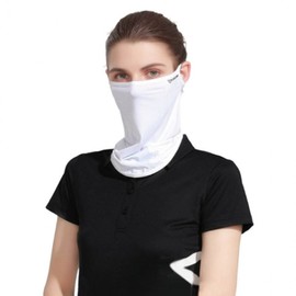 UPF50+ UV Protection Golf Mask XTJ85 Ice Cooling Face Cover White 2ea