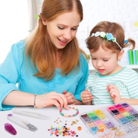 Polymer Clay Beads Set, 6 mm Flat Round Clay Beads Spacer Colourful Beads, Vinyl Craft Beads for DIY Jewellery Bracelet Necklace Gift for Children (24 Colours / 4200 Pieces)