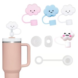 Thoquene Pack of 8 One Cloud Straw Cover Cup Accessories, Pots with Square Round Spout