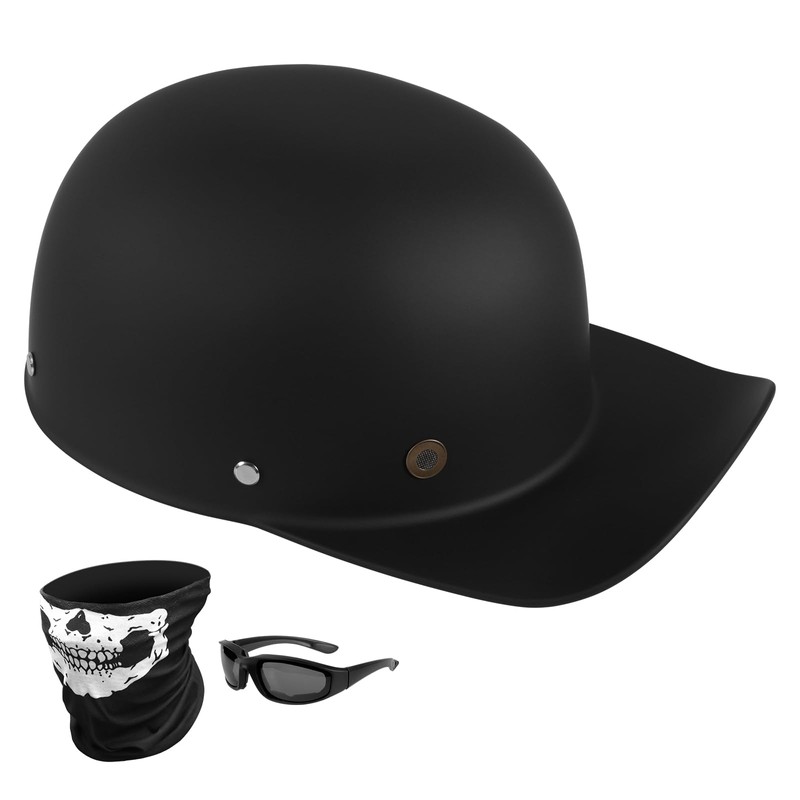 Baseball Style Helmet for Adults (Matte Black, Medium)