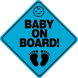 eDesign 2-Pack Baby on Board Sticker for Cars - 5 Inches - Baby in Car Sticker for Cars Truck SUV Van Window Bumper Baby on Board Decal (Blue)