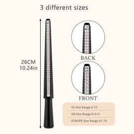 Ring Measurement Tool Kit Ring Sizer UK with Clear A-Z Sizes Ring Measurement Tool (UK Sizes) for Measuring Rings Diameters Finger Ring Size Measure for Women and Men Rings