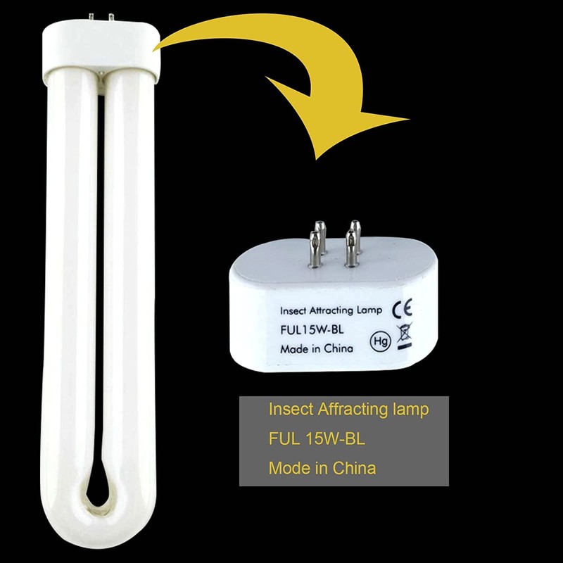 Replacement Bulb for Bug Zapper with 4-Pin Base, 15W Single