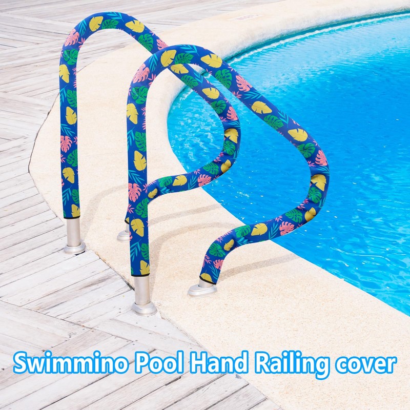 Pool Handrail Covers,8 ft Summer Palm Tree Leaves Pool Railing