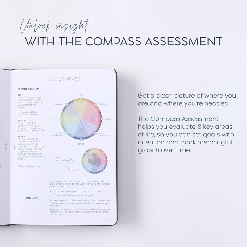 MäksēLife Goal Setting Companion Notebooks - Undated 12-Months Planner for