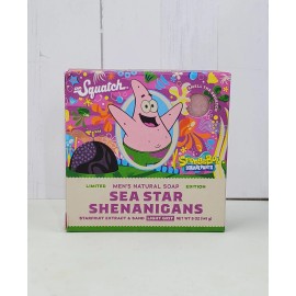 Dr. Squatch Ltd Ed. Bar Soap Spongebob Sea Star Shenanigans Light Grit 5oz