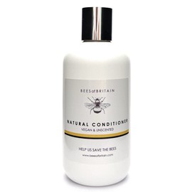 BEES of BRITAIN - 99% Natural Conditioner - Unscented. No Sulfates/Parabens/Silicones, pH 5.5, Sensitive Skin. We Donate 5% of our Profit to Save Bees + Pollinators. 250ml