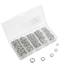 250pcs Stainless Steel Fishing Split Rings Black Nickel High Strength Heavy Duty Fishing Lures Ring Chain Connector Fishing Lure Tackle Set,5 Sizes (Silver)