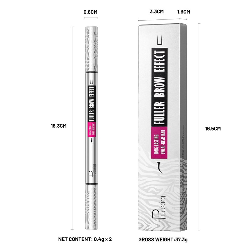 2 Pack Microblading Eyebrow Pen, 2-in-1 Dual-Ended Waterproof 2 Fork