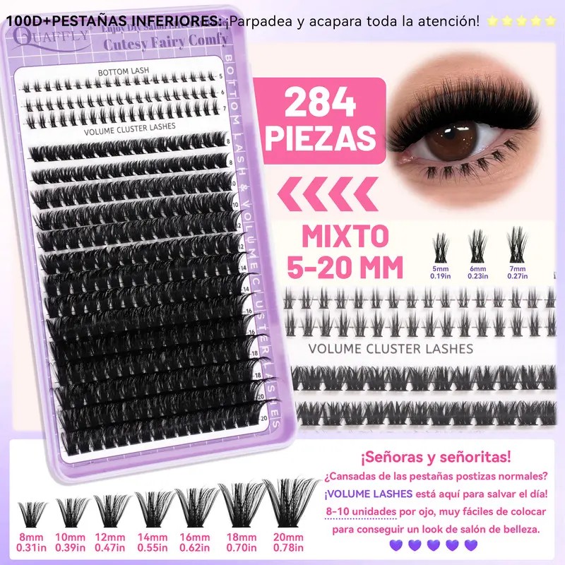 Kit De Extensiones De Pestañas De Alta Capacidad,1274 Pcs