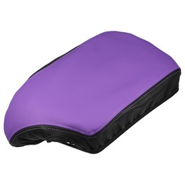 A ABSOPRO Center Console Armrest Cover Middle Console Cover for Dodge Challenger 2015-2023 Faux Leather Black Purple