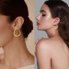FDEETY 4 Pairs Earrings Set for Women 14K Gold-Plated Hoop