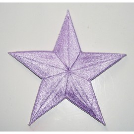 LAVENDER LIGHT PURPLE 3 inch iron on star patch applique kid embellishment - 147