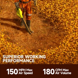 Leaf Blower Cordless with 2 Batteries and Charger, Powerful Cordless Blower- 3 Speeds 60Mins Lasting Electric Handheld Leaf Blowers for Lawn Care, Yard, Leaves, Grass and Snow