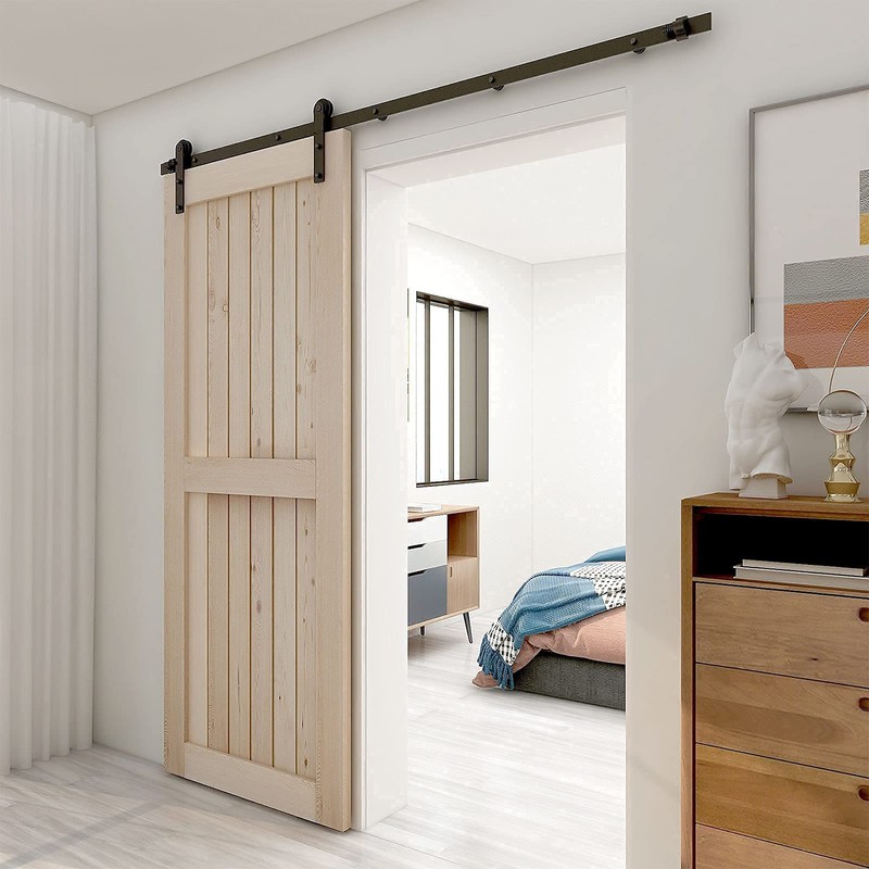 CCJH Sliding Barn Door Hardware Kit 4FT Track for Max