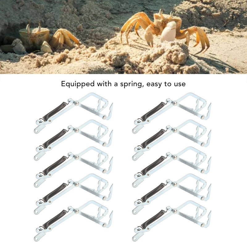 10pcs Stainless Steel Crab Grabber Rustproof Seafood Grabber with Spring