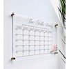 Large Clear Acrylic Monthly Calendar for wall | Dry-Erase Message