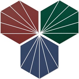 AULIGET 3 Flower Vintage Hexagon Tile Peel and Stick Backsplash, 6"x7" Self Adhesive Wall Tiles (Mixed Style2)