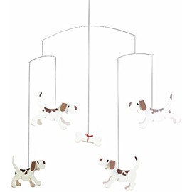 Doggy Dreams Hanging Nursery Mobile - 20 Inches - Premium-Grade Cardstock - Handmade in Denmark by Flensted