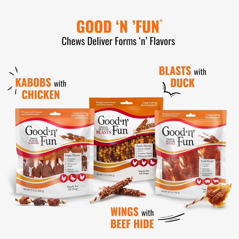 GOOD 'N' FUN Double Pops Long-Lasting Dog Treat, with Real