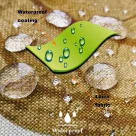 KUNQIAN Outdoor Cushion Covers Tropical Golden Palm Leaves Waterproof Throw Pillow Covers Set of 4 Outside Couch Decorative for Bench Chair Sofa Furniture Linen 18x18inch (45x45cm)