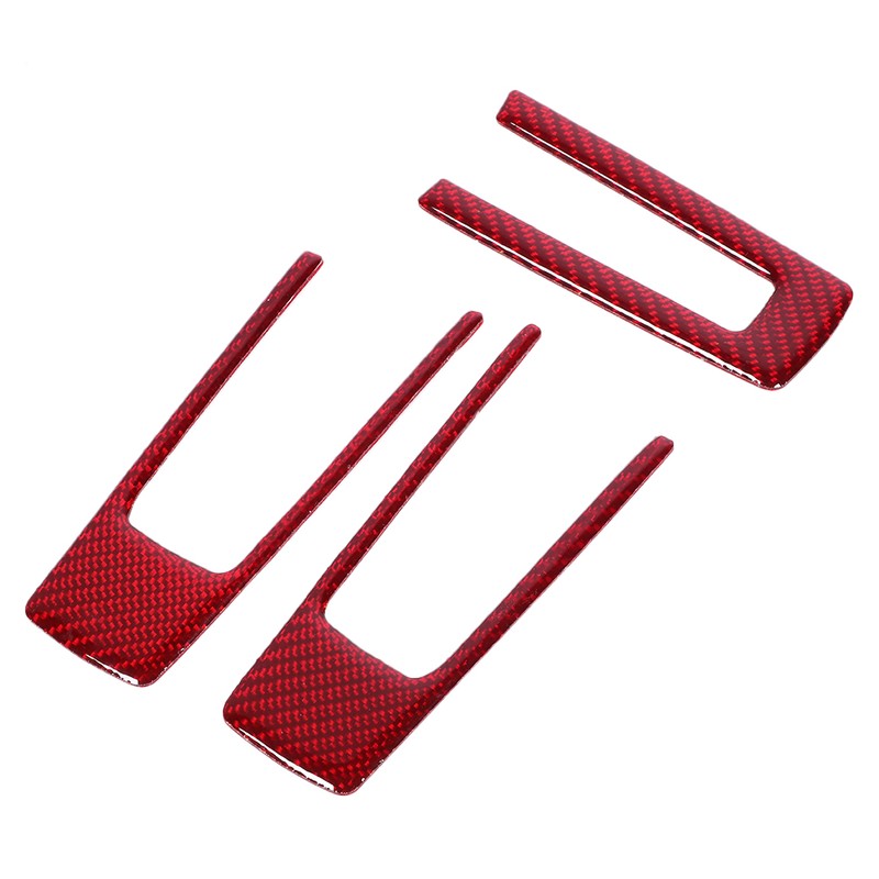3Pcs Steering Wheel Frame Sticker Carbon Fiber Button Cover Trim