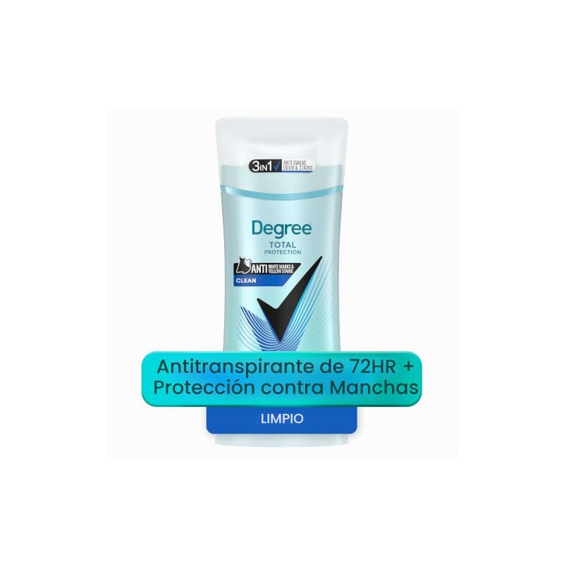 Degree Antitranspirante Mujeres Protege Manchas Desodorante Pure Clean Onzas Paquete