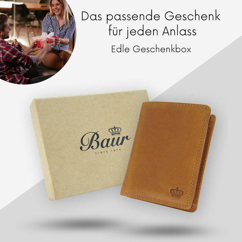 Baur Men's Genuine Leather Wallet with RFID Protection Large Wallet