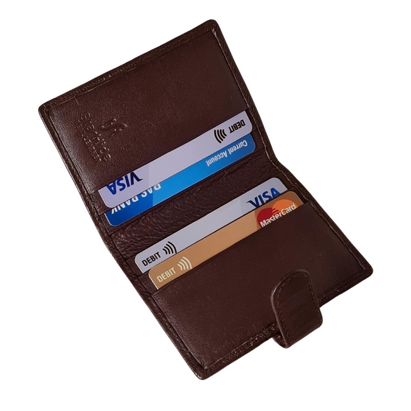 StarHide Soft Genuine Leather Compact Credit Debit Card Holder Wallet