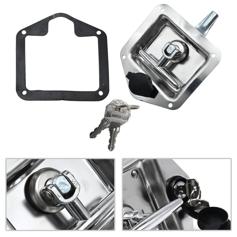 DUZFOREI Stainless Steel T Handle Latch, Folding T-Shape Cam Handle