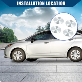 Hihaha Wheel Center Hub Cap/Sticker Emblem Badge Decal for Car/Durable 50mm / 4 Pcs Silver Tone