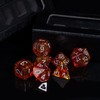 HDdais DND Dice Set 7PCS Orange Polyhedral Dice Set Glitter
