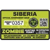 Siberia Zombie Hunting Permit - Hunter Response Team Unit 4" Outbreak Sticker