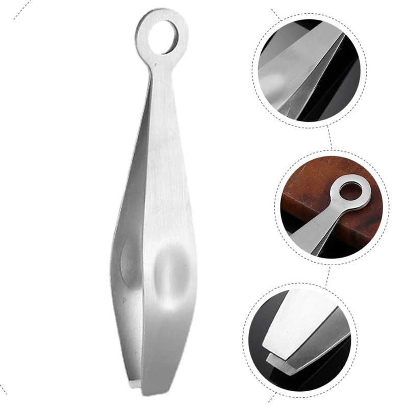 Zerodeko Stainless Steel Fish Tweezers Ergonomic Cooking Tool for Hair