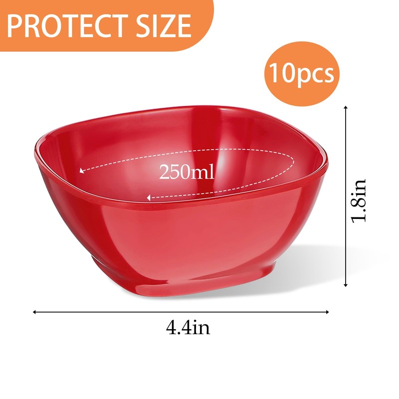 KALIONE 8.5 oz Kids Plastic Bowls, 4.4 Inch Melamine Dessert