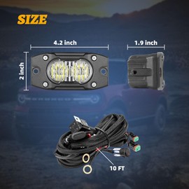 YCHOW-BEAM Flush Mount LED Pods 2PCS 40W Flood CREE LED Bumper Lights Offroad Driving Backup Reverse Lights Flush Mount Fog Light Pods Headlamp Mount on Bumper Grille for Trucks Pickup SUV UTV ATV