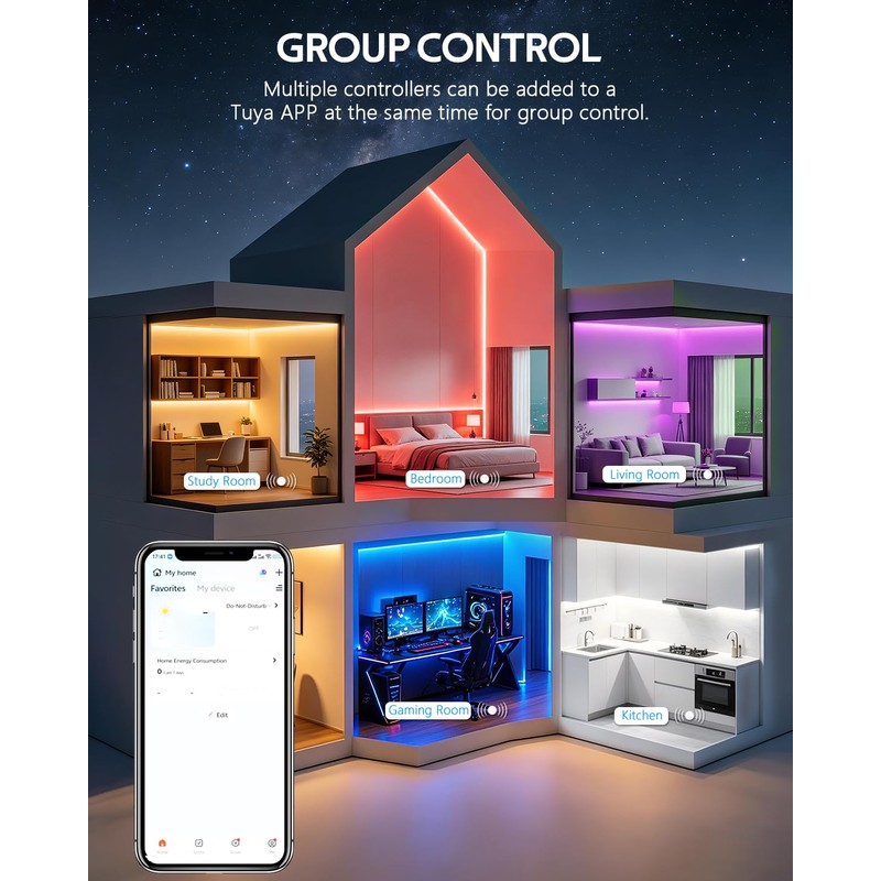 Aclorol WiFi 5-in-1 LED Strip Controller PWM Dimmer Dimmable for