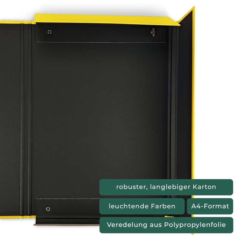 Netuno Portfolio Folder A4 Cardboard 20 mm Yellow Document Folder