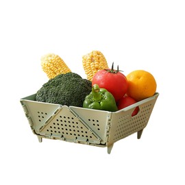 Collapsible Strainer, Fruit Basket,Colander, Strainers And Colanders, Fruit Bowl, Collapsible Fruit Containers For Fridge, Fruit Basket For Kitchen Counter, Collapsible Bowl Basket, Veggie Strainer