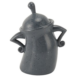 Canister with Attitude Decorative Cute PVC Funny Food Storage Jar with Airtight Lid for Coffee Tea Sugar Gray