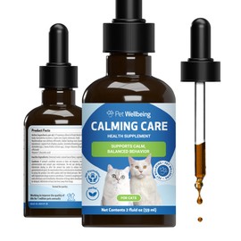 Pet Wellbeing Calming Care for Cats - Vet-Formulated Behavioral Support - Feline Stress Support, Emotional Wellness - Ashwagandha & Holy Basil Adaptogen - Holistic Cat Supplement 2 oz (59ml)