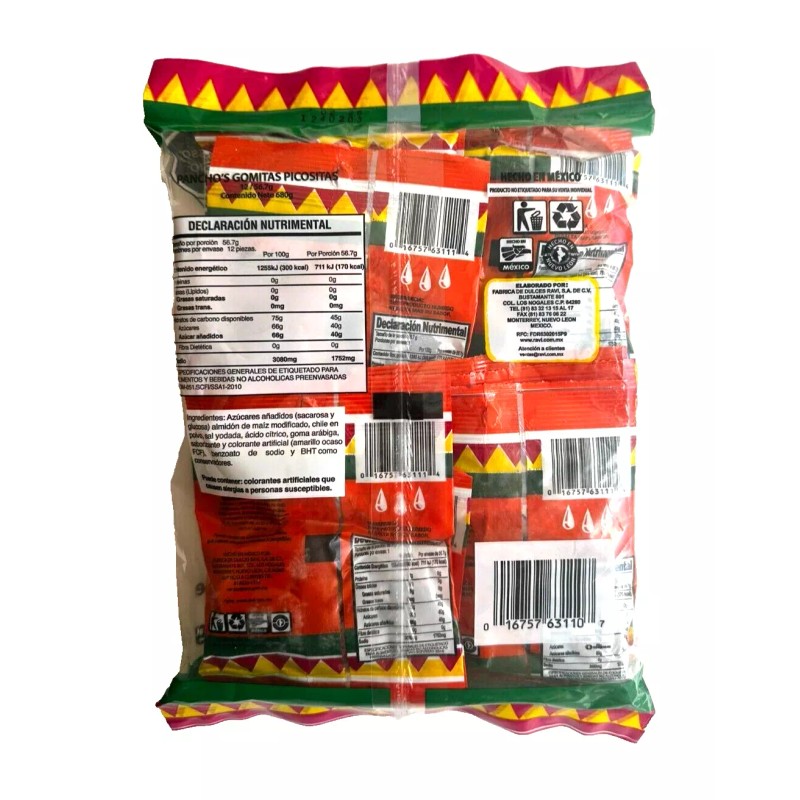 DE LA ROSA Pancho's Gomitas Picositas sabor Naranja c/Chile 680g/23.9oz