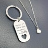 HOFOYA Father Daughter Keychain Necklace Set 2 Jewelry Gift,Key Ring
