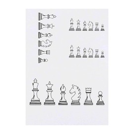 Azeeda 4 x 'Schachfiguren' Temporäre Tattoos - Wasserfest, Hautfreundlich & Ungiftig · Transfers in Verschiedenen Größen (TO00042535)