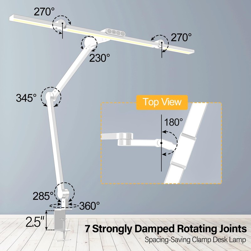 Micomlan Architect Desk Lamp with Clamp, Led Desk Lamp for