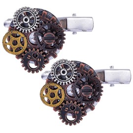FOMIYES Chic Gothic Style Hair Clips Set 2pcs Steampunk Gear Hair Barrettes for Women Long-lasting Alloy Material