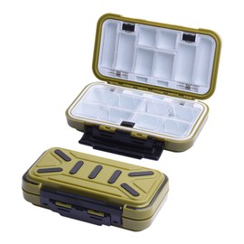 Fishing Lure Box, Waterproof Portable Lightweight Tackle Storage Box with Rubber Shock Absorber, Plastic Fishing Accessories Box for Angler (Green S)