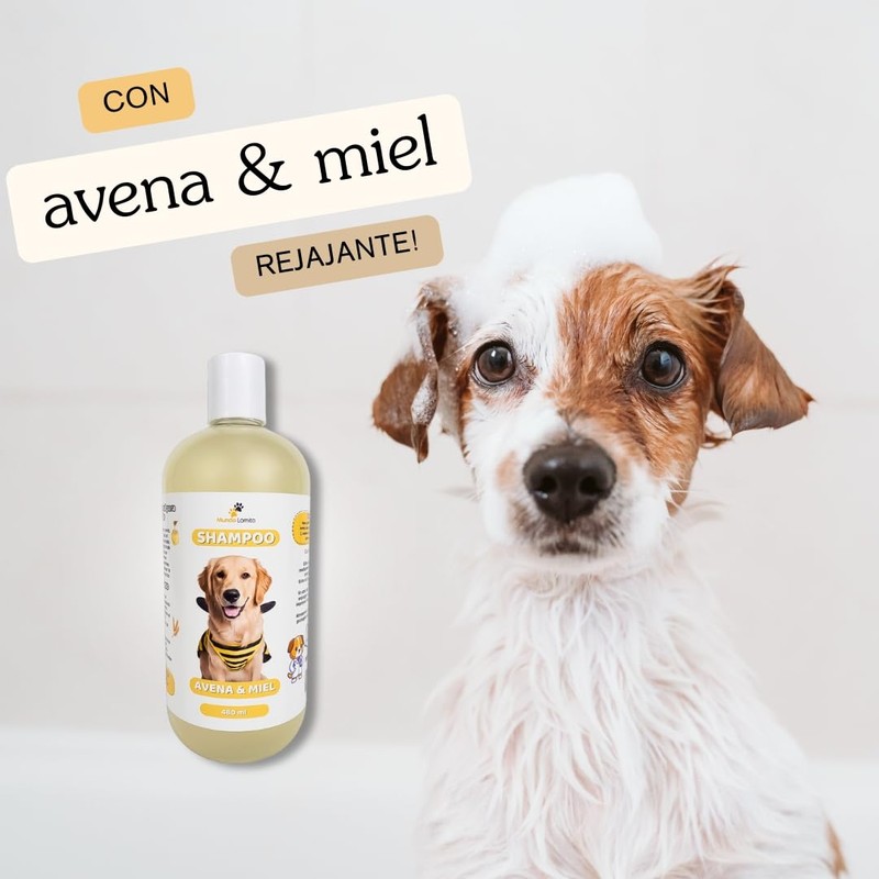 Mundo Lomito Shampoo para Perros Avena y Miel Natural con