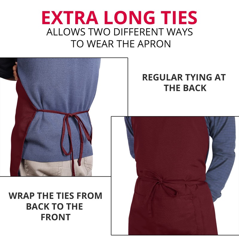 Utopia Kitchen 2 Pack Bib Apron, Adjustable with 2 Pockets,