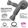 1-1/2" Sink Drain Pipe Kit, Flexible Drain Pipe P Trap,